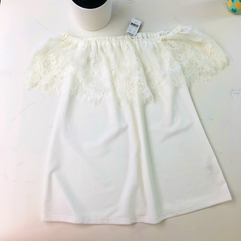 Cold Shoulder White Lace Top